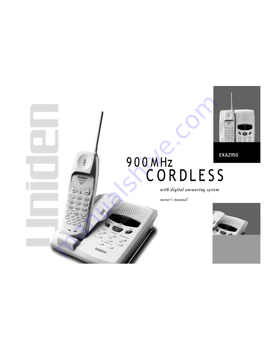 Uniden exa2850 - EXA 2850 Cordless Phone Owner'S Manual Download Page 1