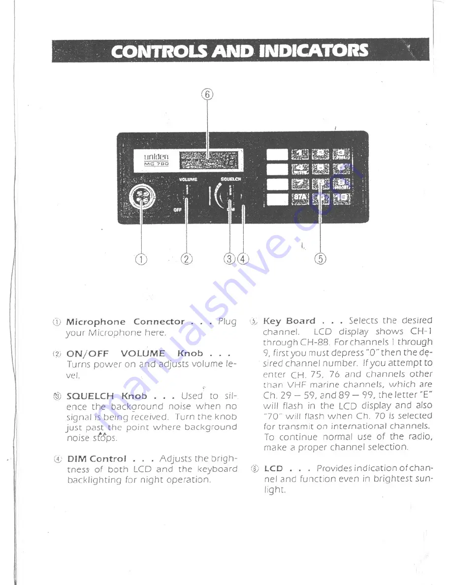 Uniden MC 790 Скачать руководство пользователя страница 4