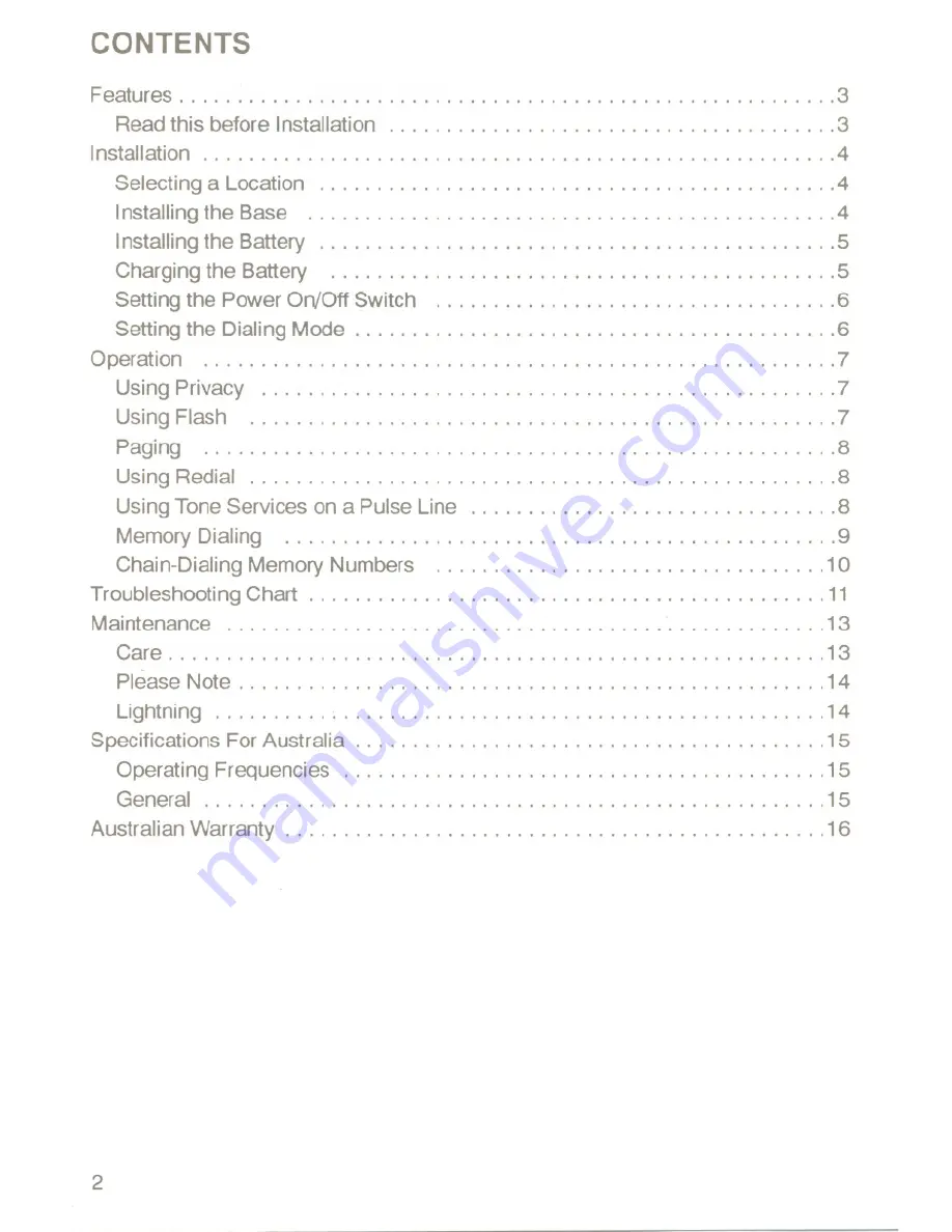 Uniden XC-360 Operating Manual Download Page 2