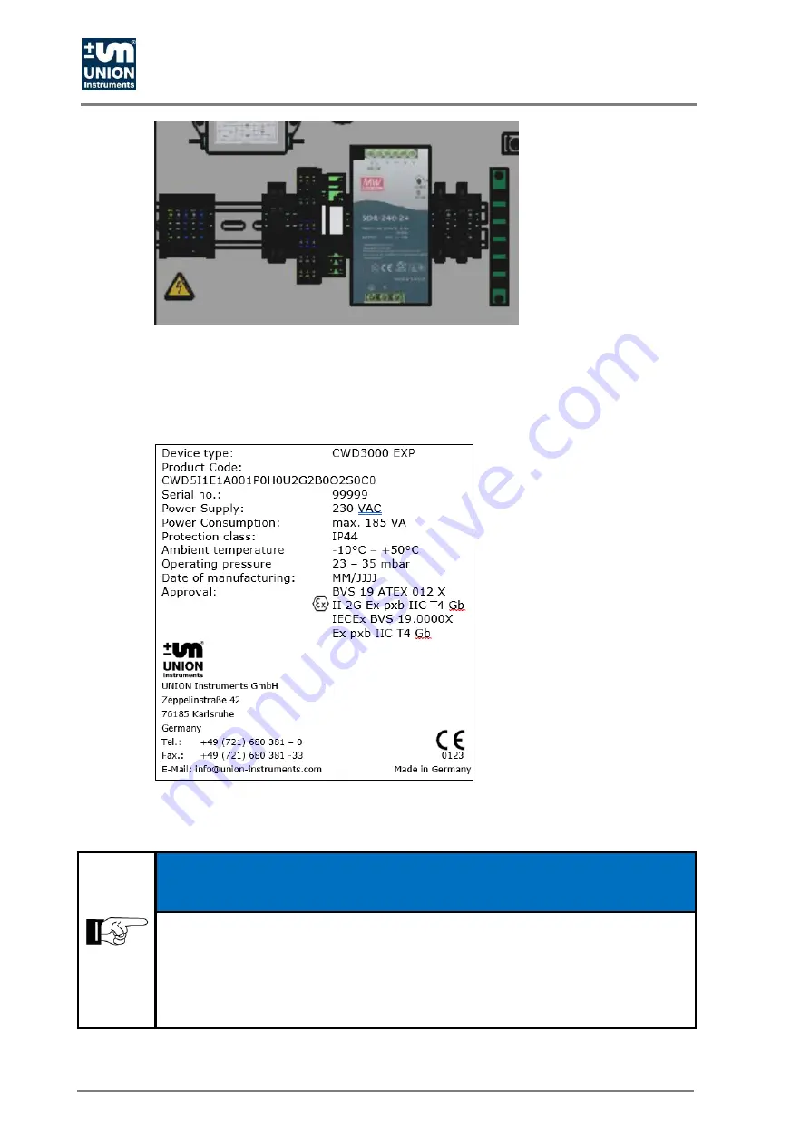 Union Instruments CWD3000 EXP Operating Instructions Manual Download Page 26