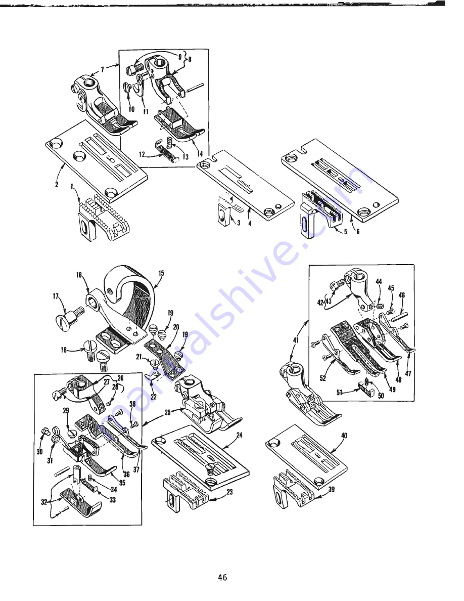 UnionSpecial 129M Adjusting Instructions And Illustrated Parts List Download Page 46