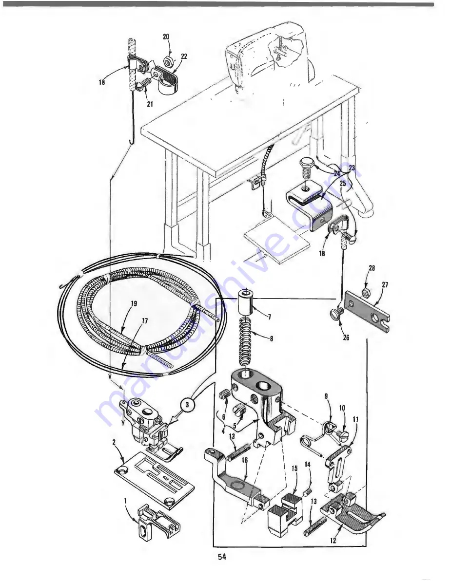 UnionSpecial 129M Adjusting Instructions And Illustrated Parts List Download Page 54