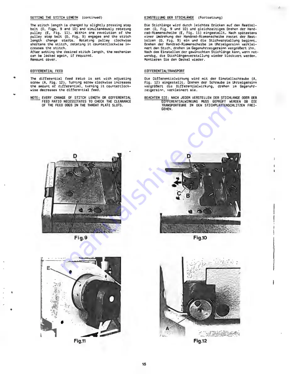 UnionSpecial 34 700 BW Instructions And Illustrated Parts List Download Page 21