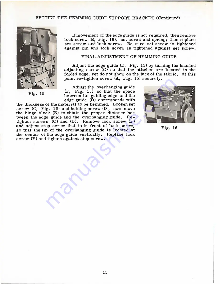 UnionSpecial 39500 MC Instructions For Adjusting And Operating Download Page 15