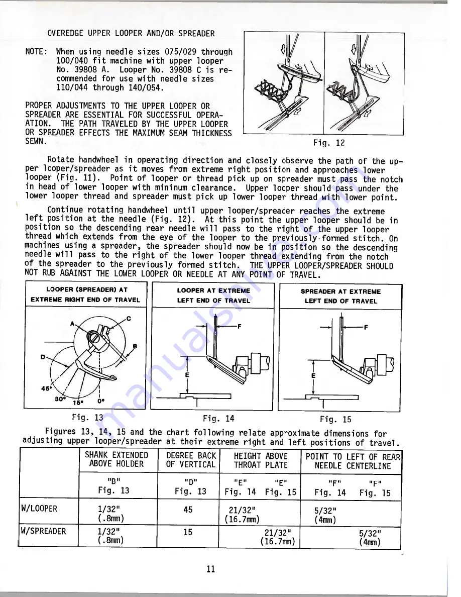 UnionSpecial 398 Classic Series Adjusting Instructions And Illustrated Parts List Download Page 11