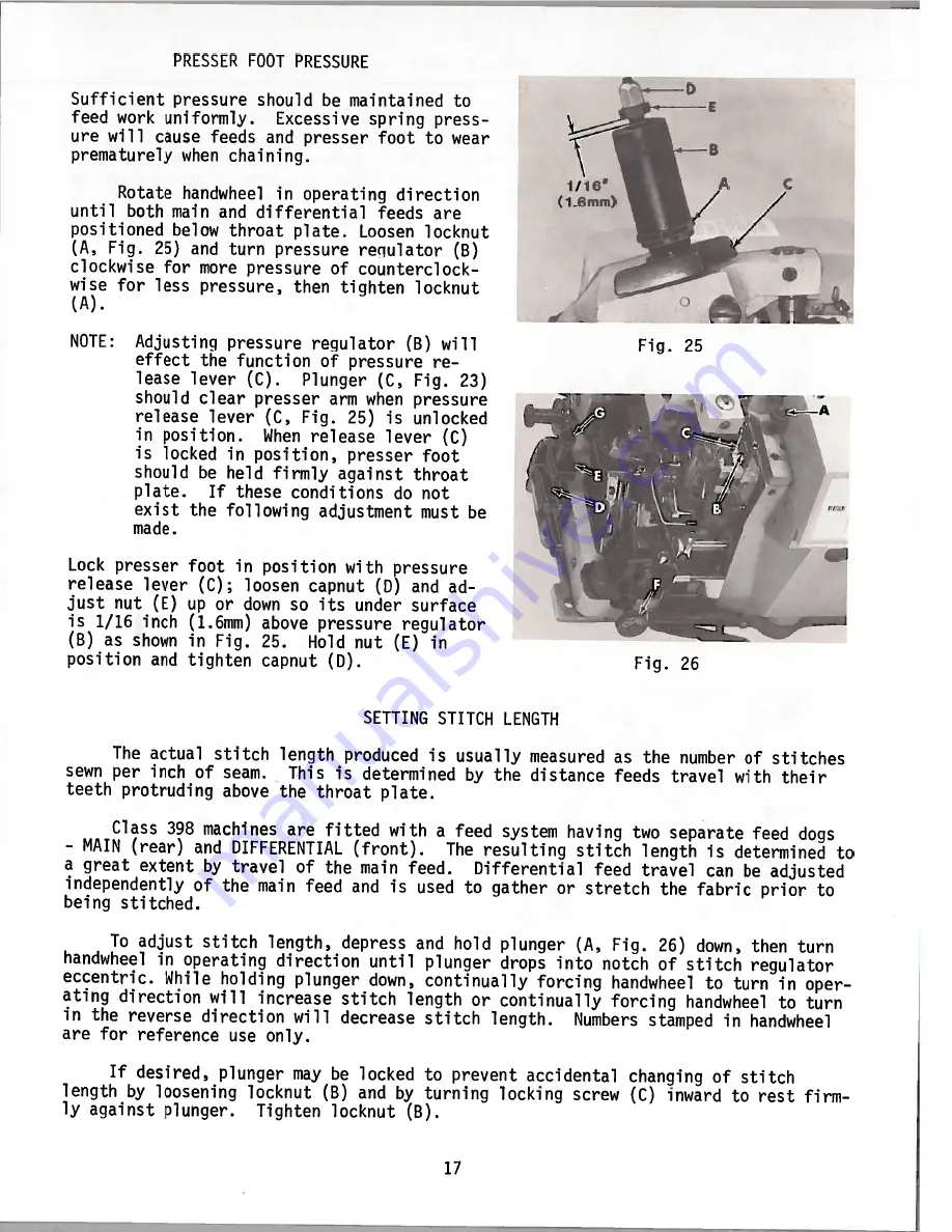 UnionSpecial 398 Classic Series Adjusting Instructions And Illustrated Parts List Download Page 17