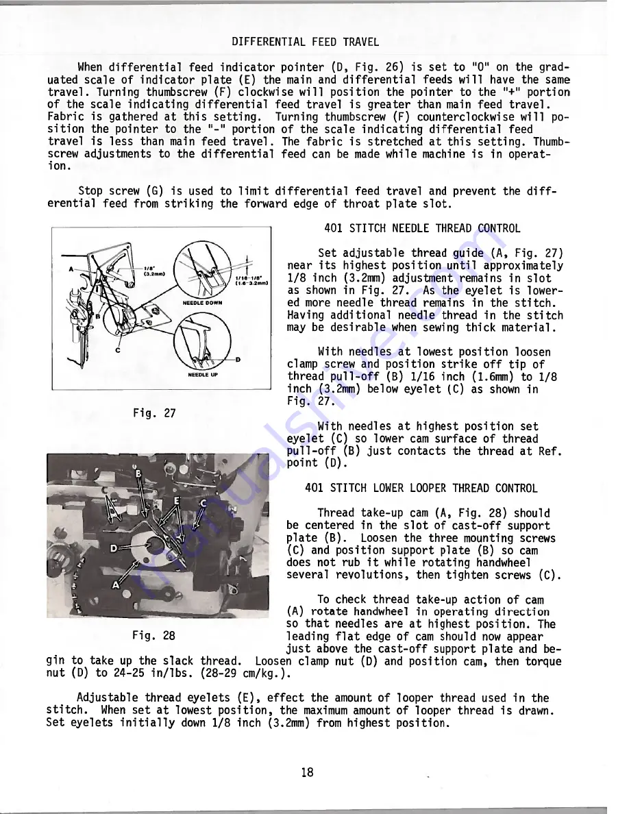 UnionSpecial 398 Classic Series Adjusting Instructions And Illustrated Parts List Download Page 18