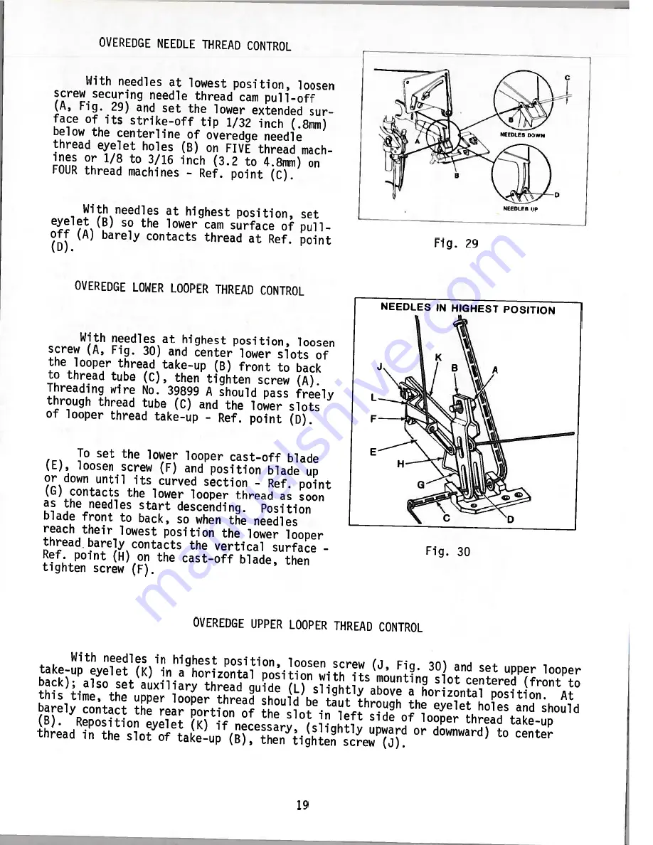 UnionSpecial 398 Classic Series Adjusting Instructions And Illustrated Parts List Download Page 19