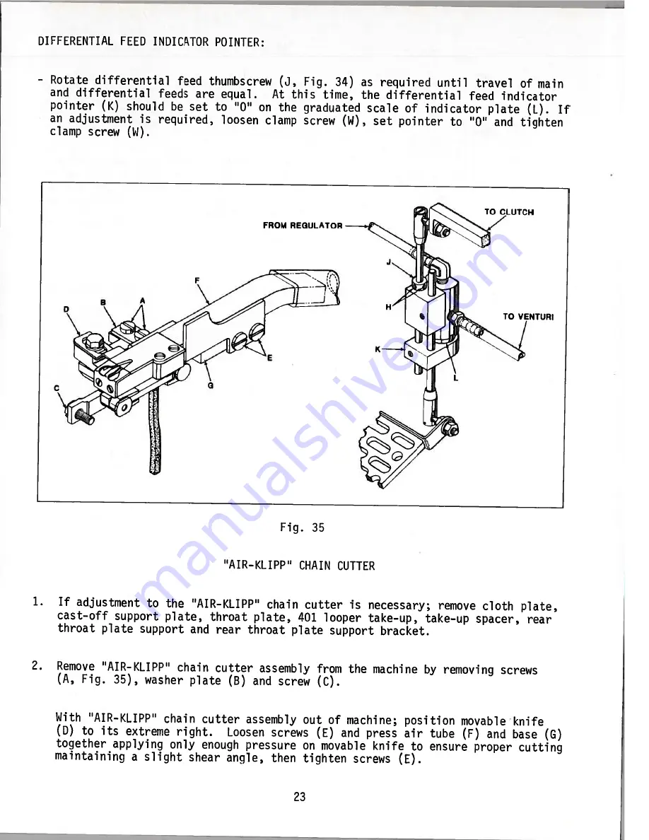 UnionSpecial 398 Classic Series Adjusting Instructions And Illustrated Parts List Download Page 23