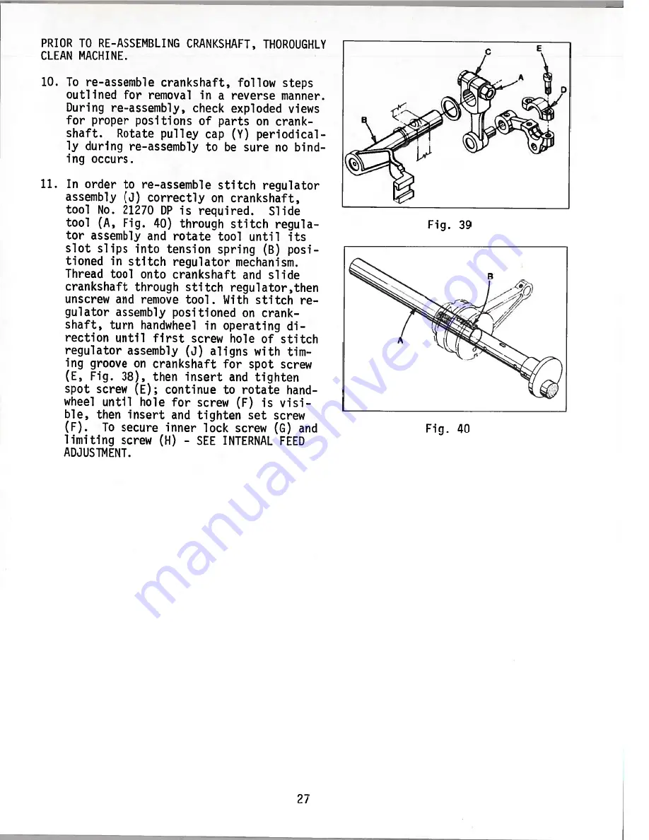 UnionSpecial 398 Classic Series Adjusting Instructions And Illustrated Parts List Download Page 27