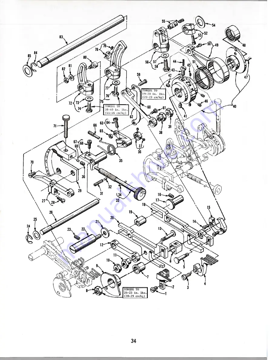 UnionSpecial 398 Classic Series Adjusting Instructions And Illustrated Parts List Download Page 34