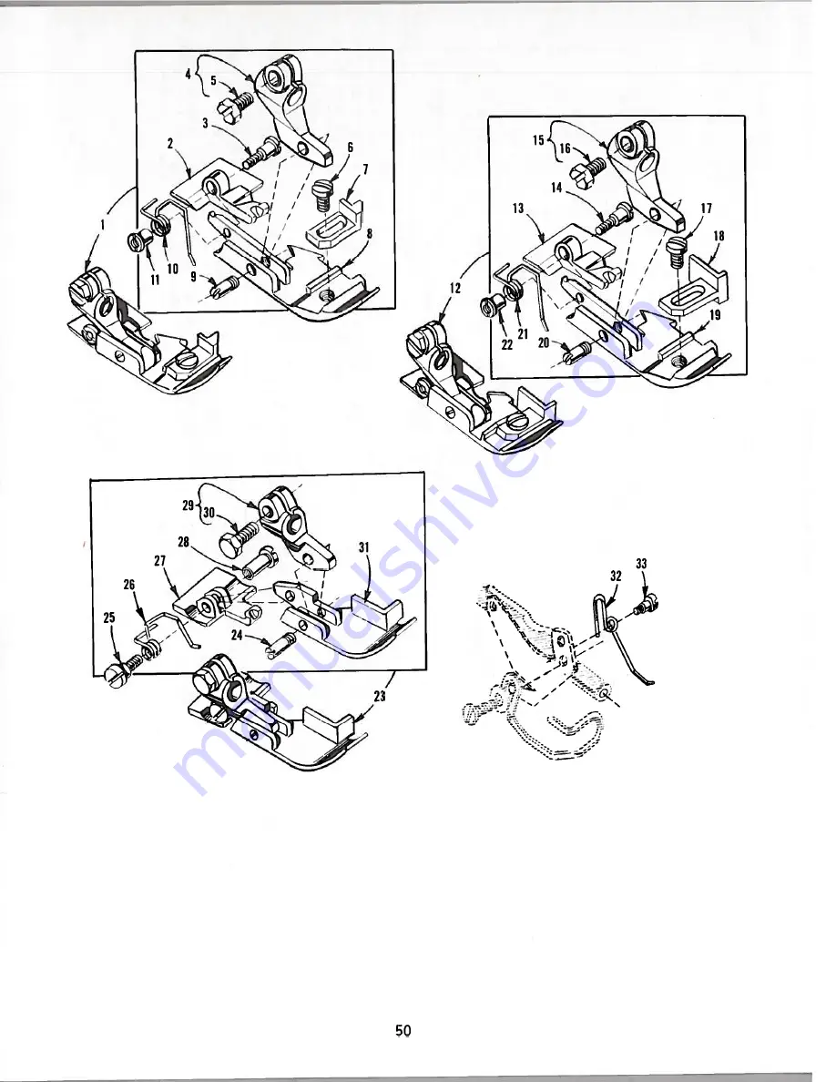 UnionSpecial 398 Classic Series Adjusting Instructions And Illustrated Parts List Download Page 50