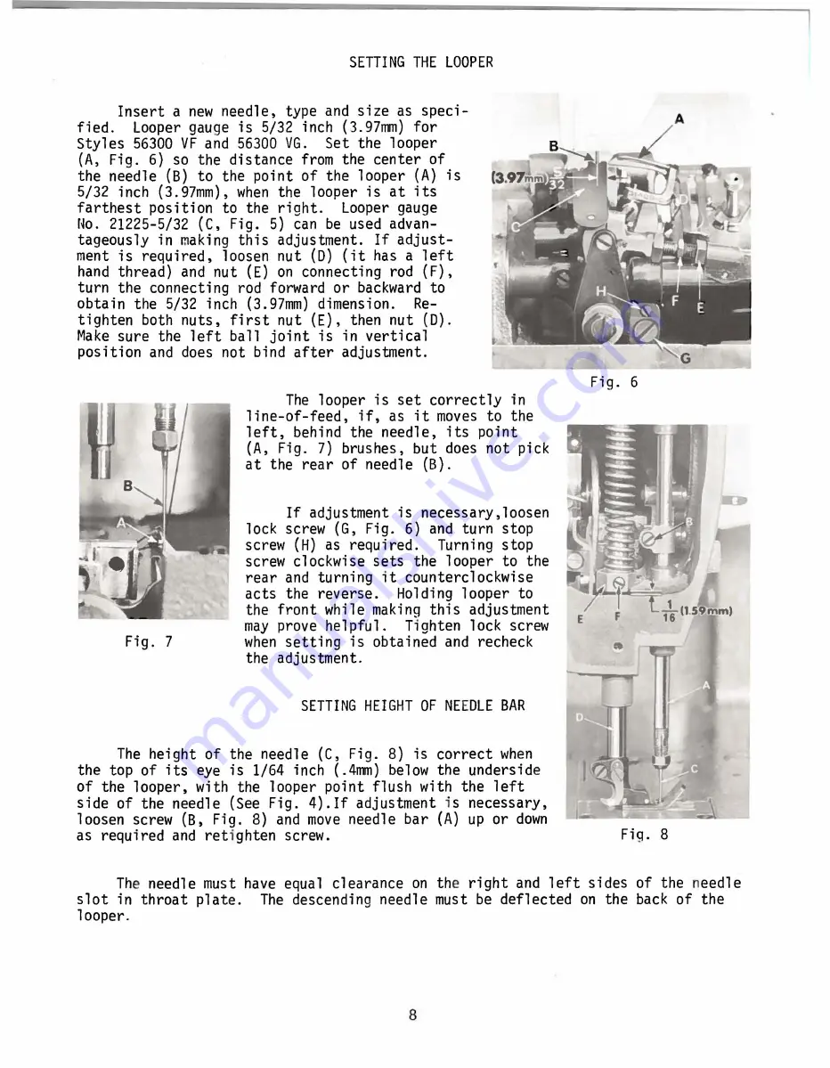 UnionSpecial 50000 Series Adjusting Instructions And Illustrated Parts List Download Page 8