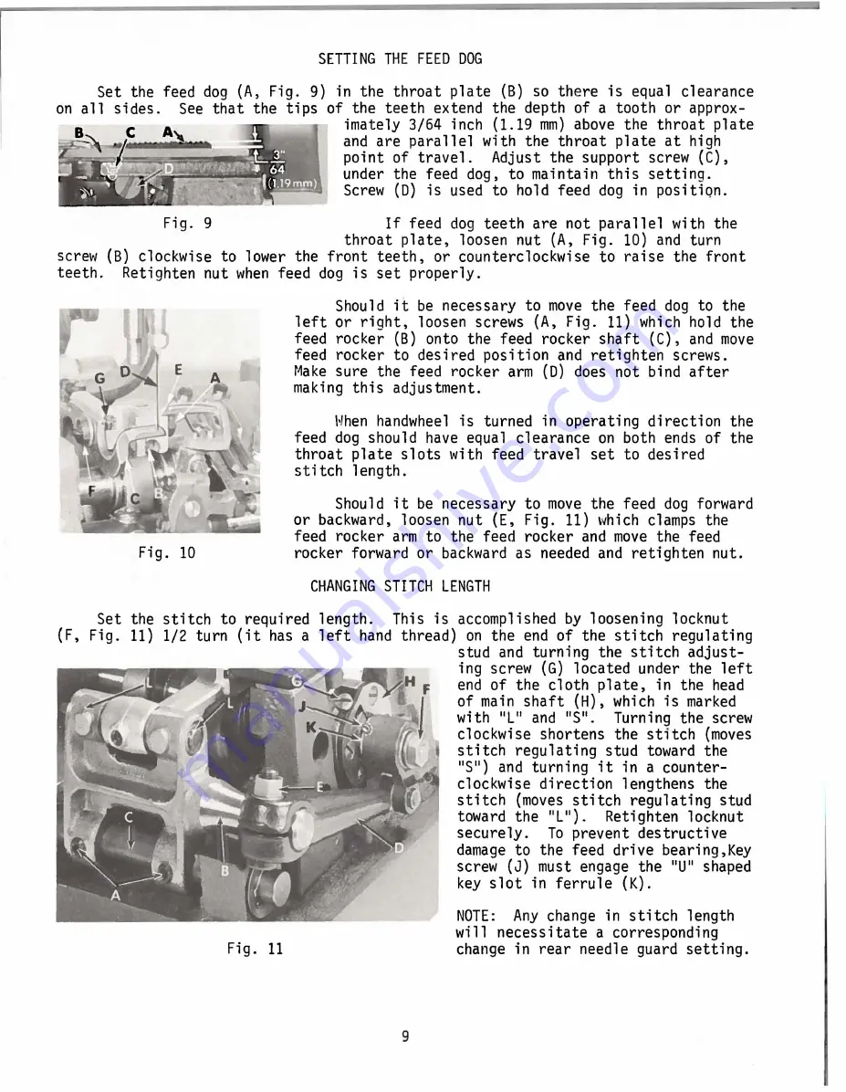 UnionSpecial 50000 Series Adjusting Instructions And Illustrated Parts List Download Page 9