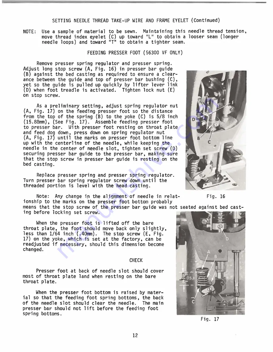 UnionSpecial 50000 Series Adjusting Instructions And Illustrated Parts List Download Page 12