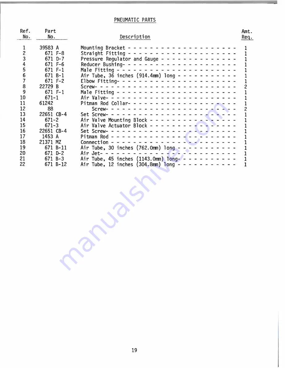 UnionSpecial 50000 Series Adjusting Instructions And Illustrated Parts List Download Page 19