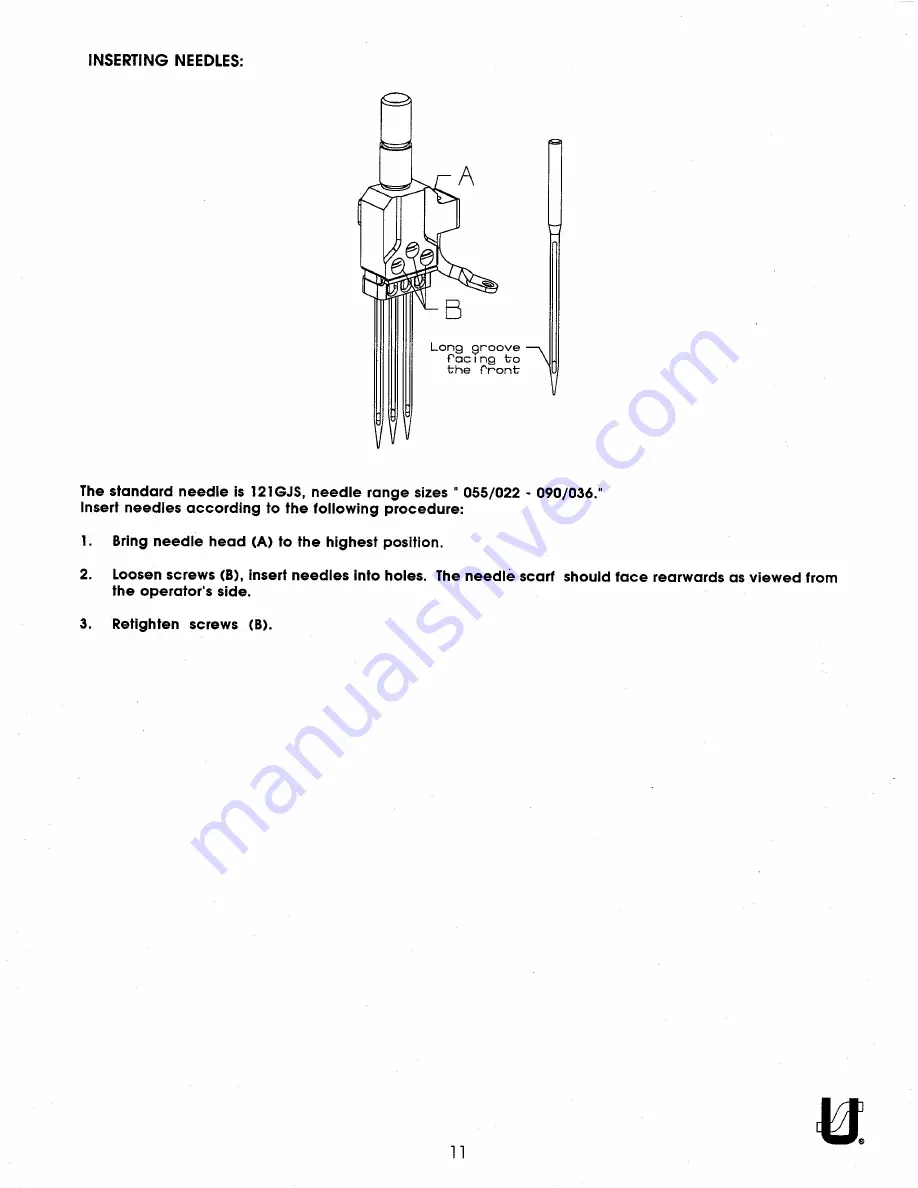 UnionSpecial CS100 series Operator'S Manual Download Page 11