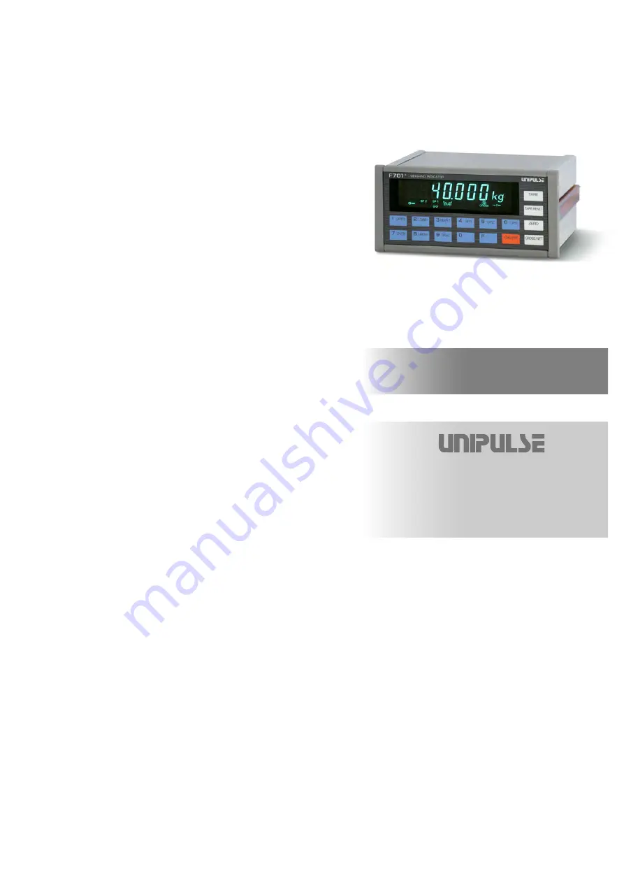 Unipulse F701+ Operation Manual Download Page 1