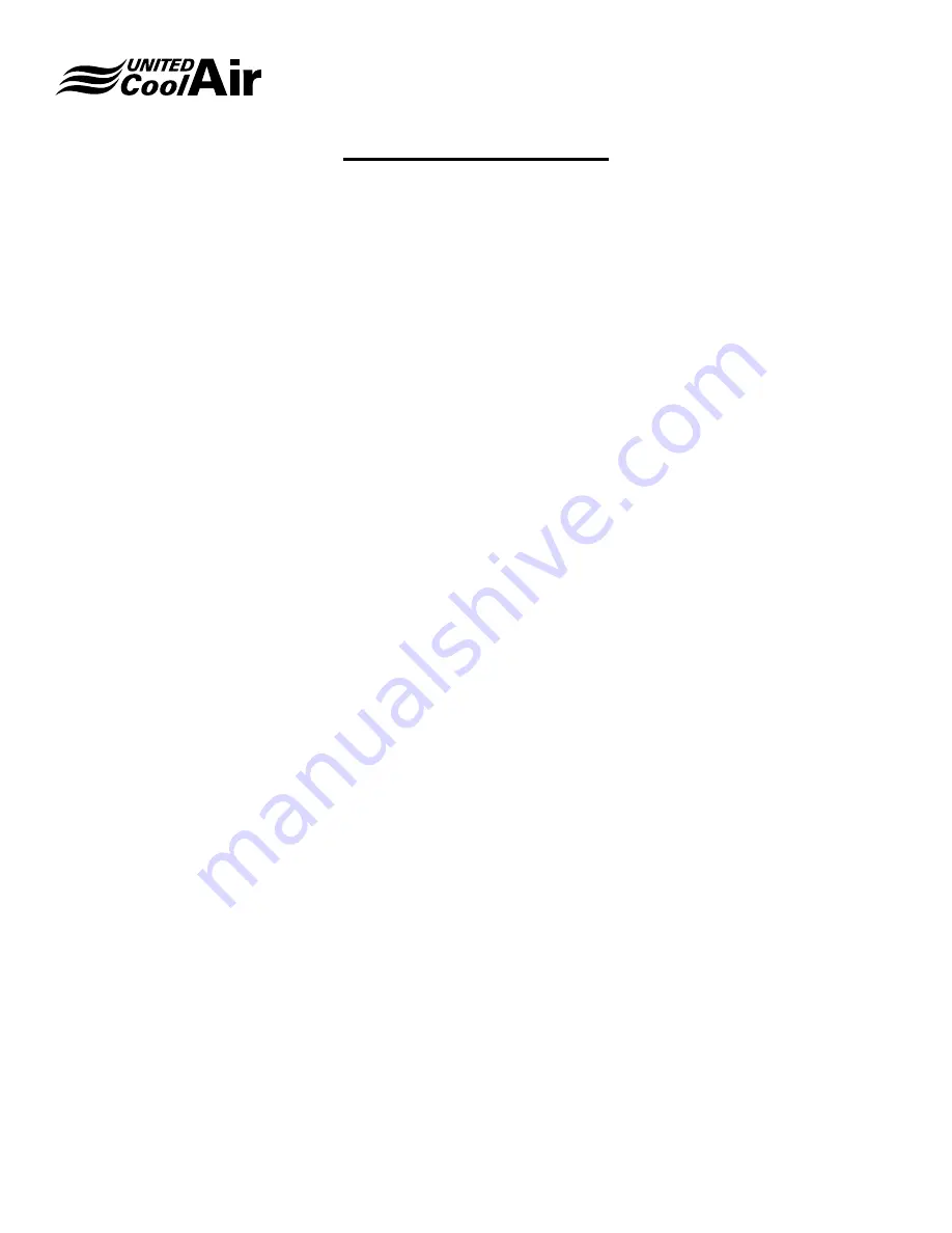 United CoolAir AVW08 Installation, Operation And Maintenance Manual Download Page 6