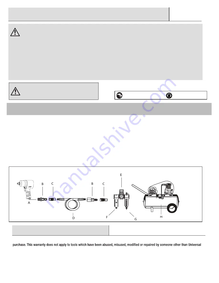 Universal Tool UT8789-5-332CV Operating Instructions, Parts List & Warranty Download Page 2