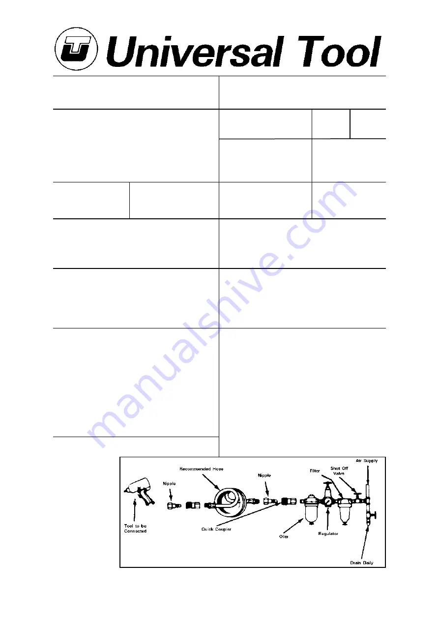 Universal Tool UT8901 Operator Instructions Download Page 1