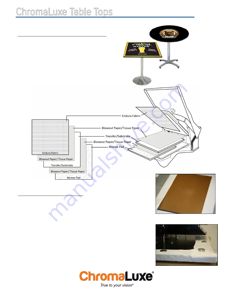 Universal Woods ChromaLuxe Table Tops Quick Start Quide Download Page 1