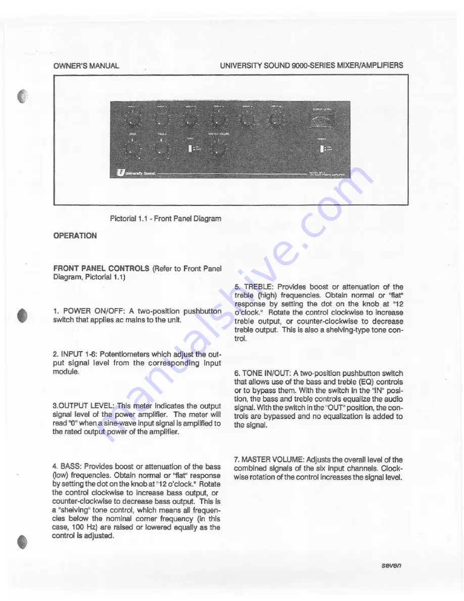 University Sound 9000 series Скачать руководство пользователя страница 7