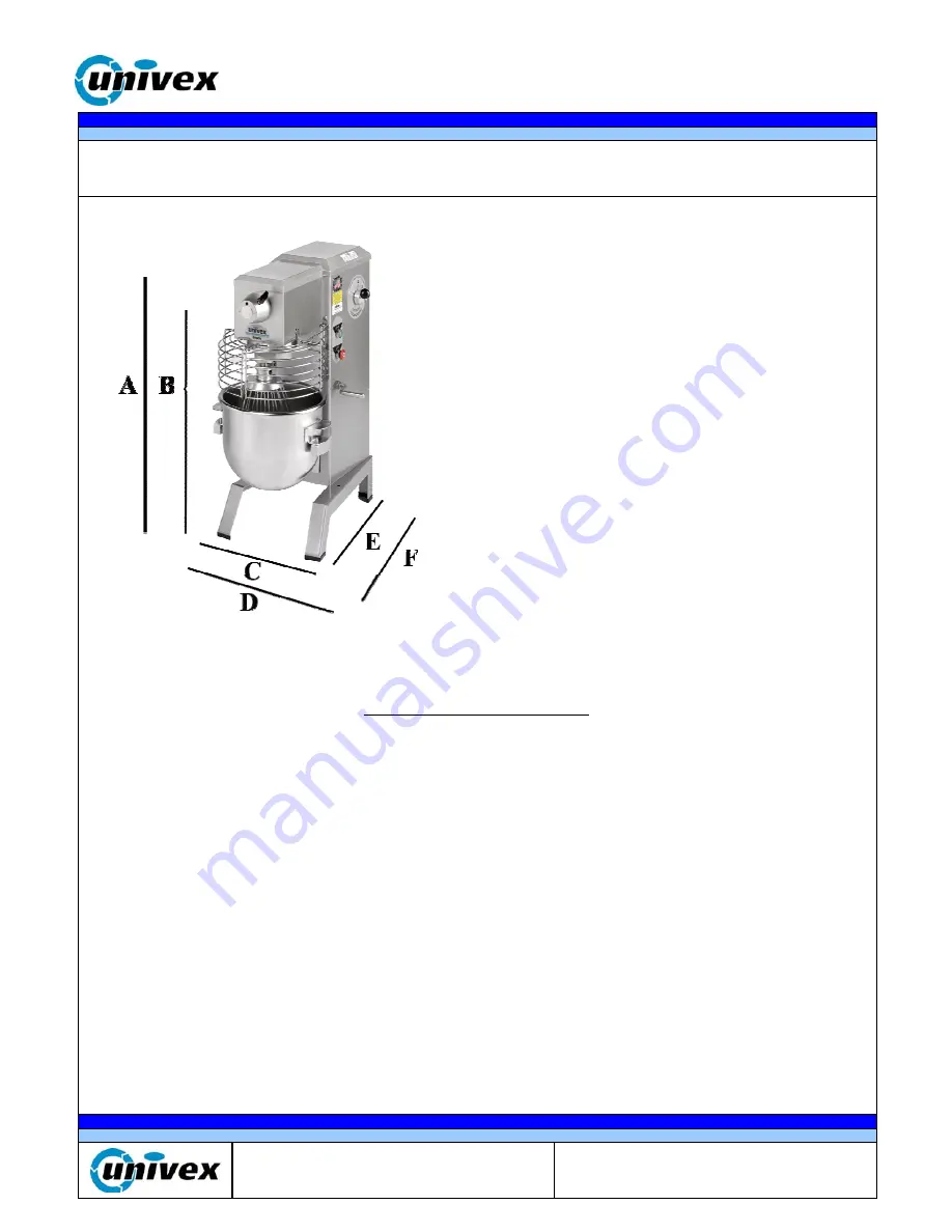 Univex Swing Ring SRM20 Specifications Download Page 2