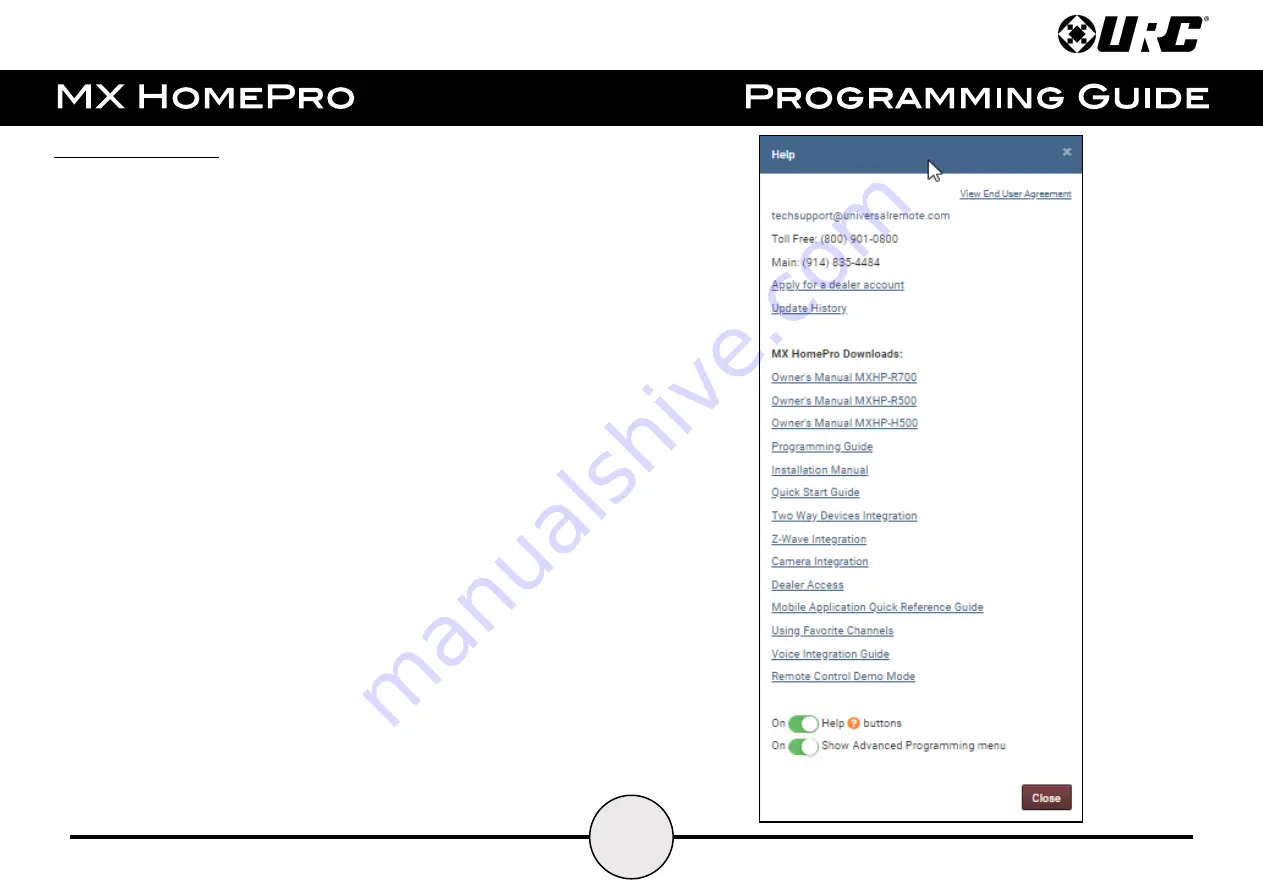 URC MX HomePro Programming Manual Download Page 9