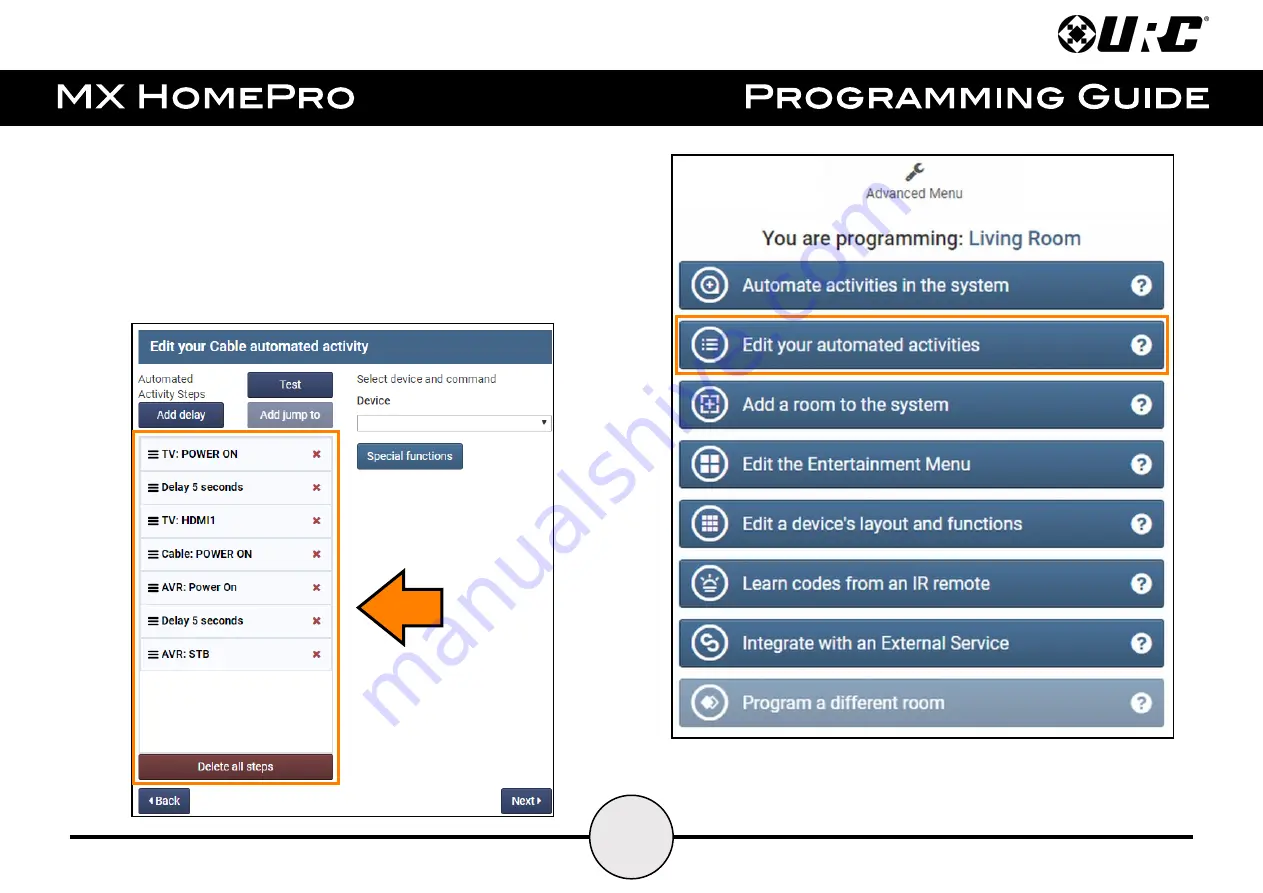 URC MX HomePro Скачать руководство пользователя страница 49