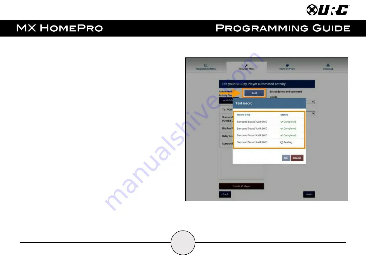 URC MX HomePro Programming Manual Download Page 60