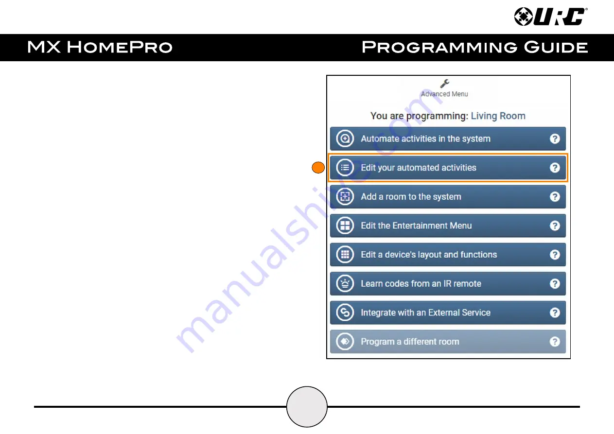 URC MX HomePro Programming Manual Download Page 62