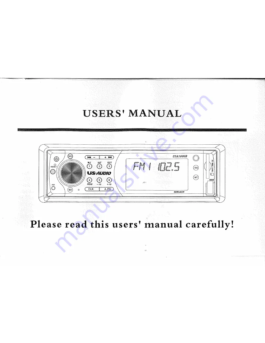 US Audio USA100UB User Manual Download Page 1