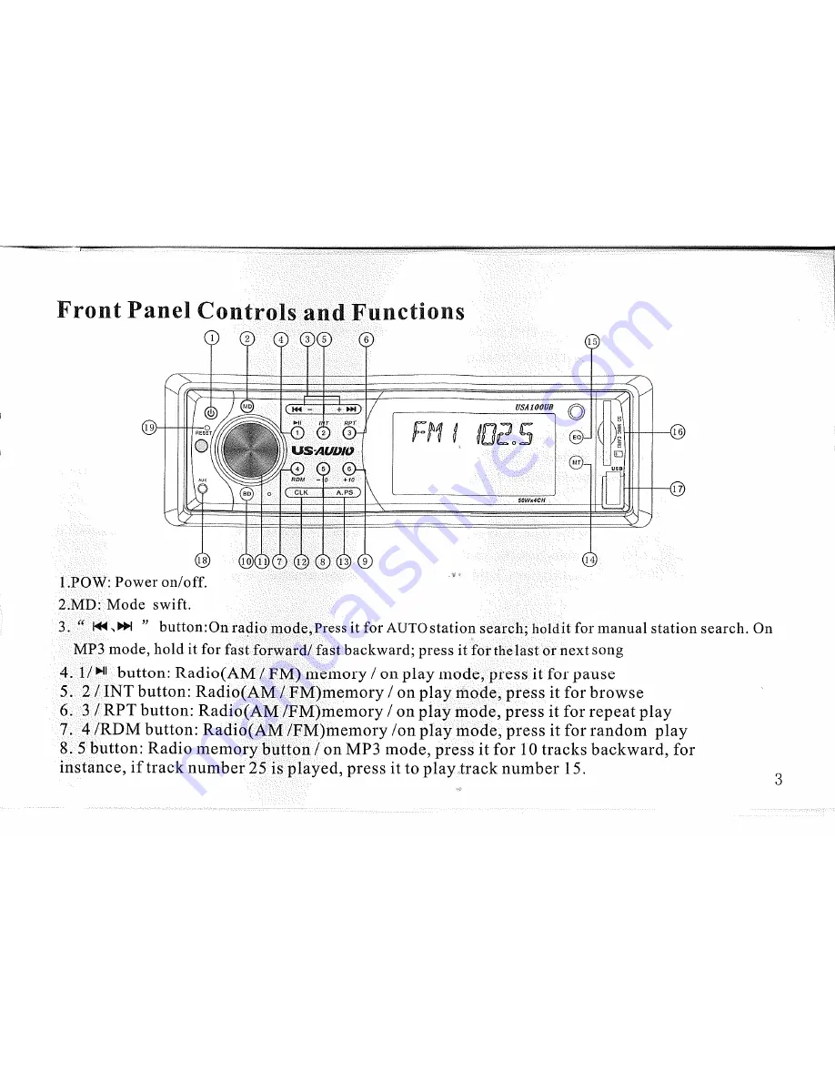 US Audio USA100UB User Manual Download Page 4