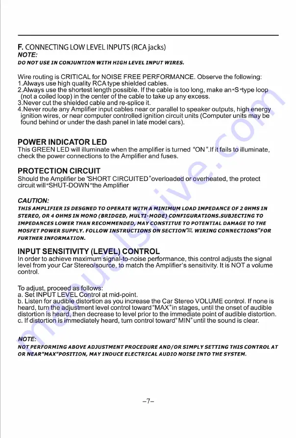 US Audio USA260Z Operating Instructions Manual Download Page 7