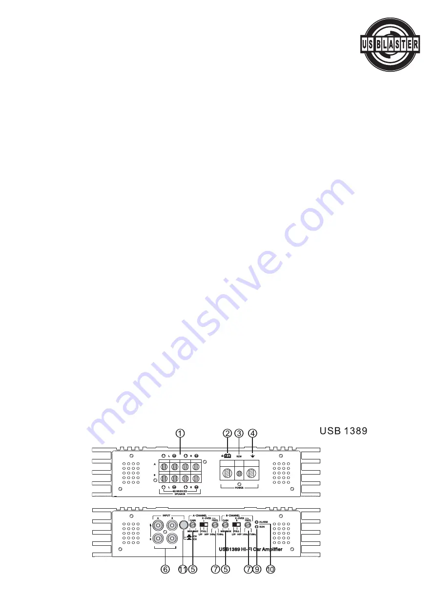 US Blaster USB 1389 Owner'S Manual Download Page 12