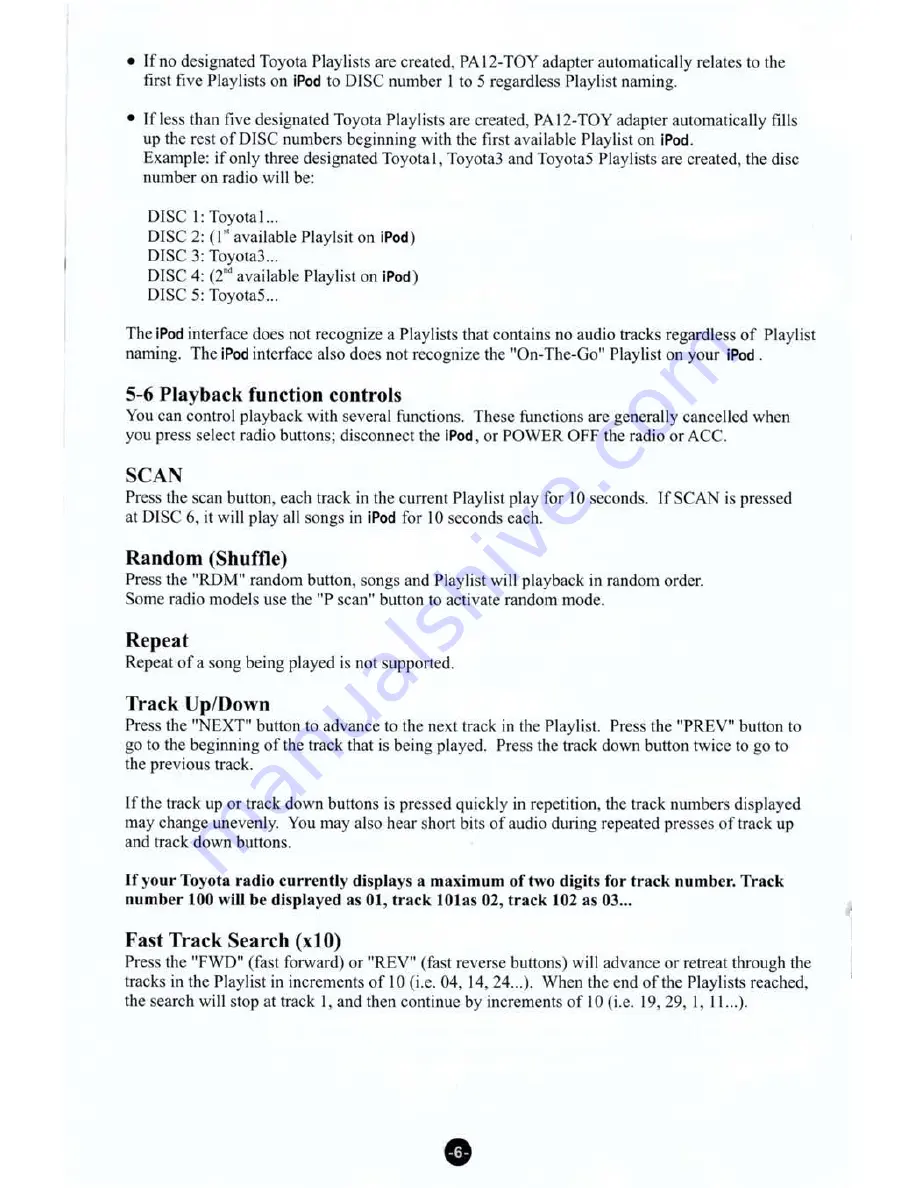 usa-spec PA 12-TOY Owner'S Manual Download Page 6