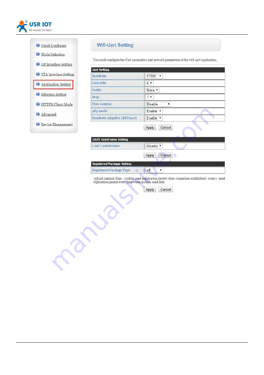 USR IOT USR-DR404 Скачать руководство пользователя страница 46