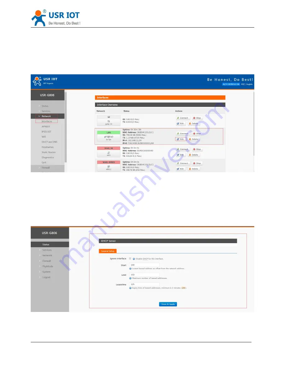 USR IOT USR-G806 User Manual Download Page 20