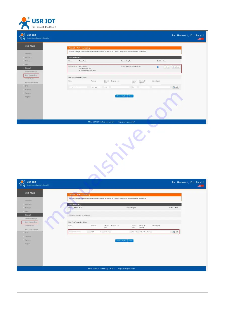 USR IOT USR-G809 User Manual Download Page 42