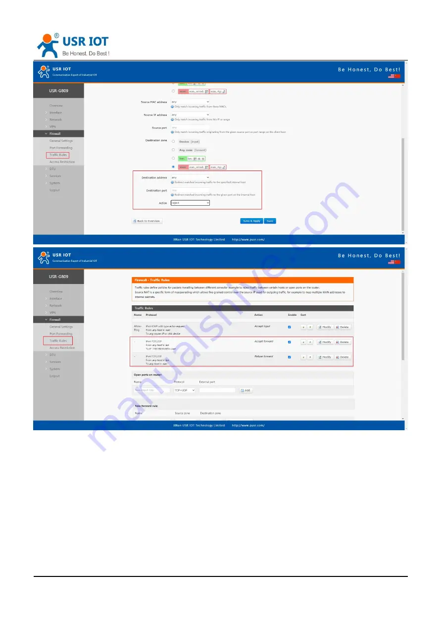 USR IOT USR-G809 Скачать руководство пользователя страница 47