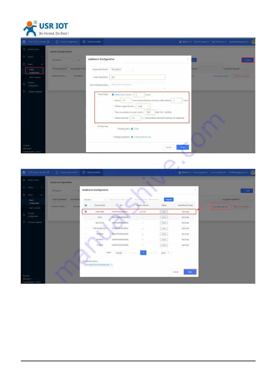 USR IOT USR-G809 Скачать руководство пользователя страница 72