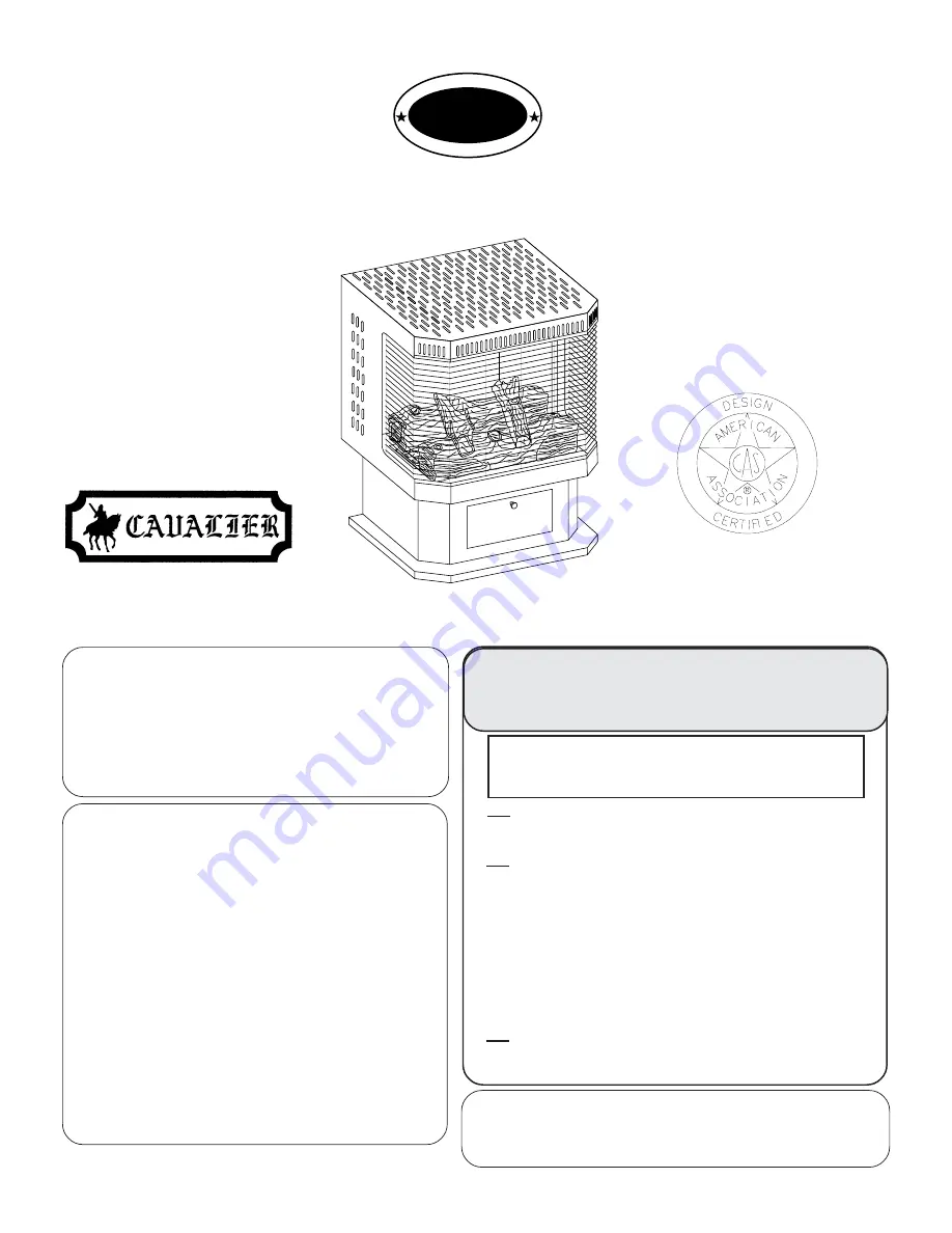 USSC Cavalier A9740L Installation And Operation Instructions Manual Download Page 1