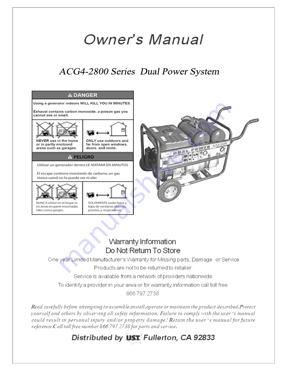 UST ACG4-2800 Series Owner'S Manual Download Page 1