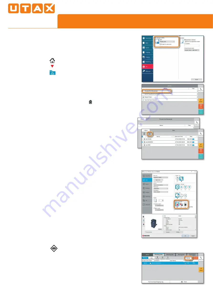 Utax 3508ci Quick Manual Download Page 3