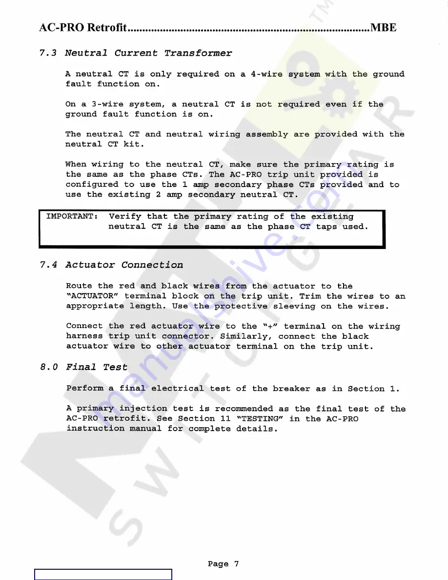 Utility Relay Company AC-PRO Instructions Manual Download Page 13