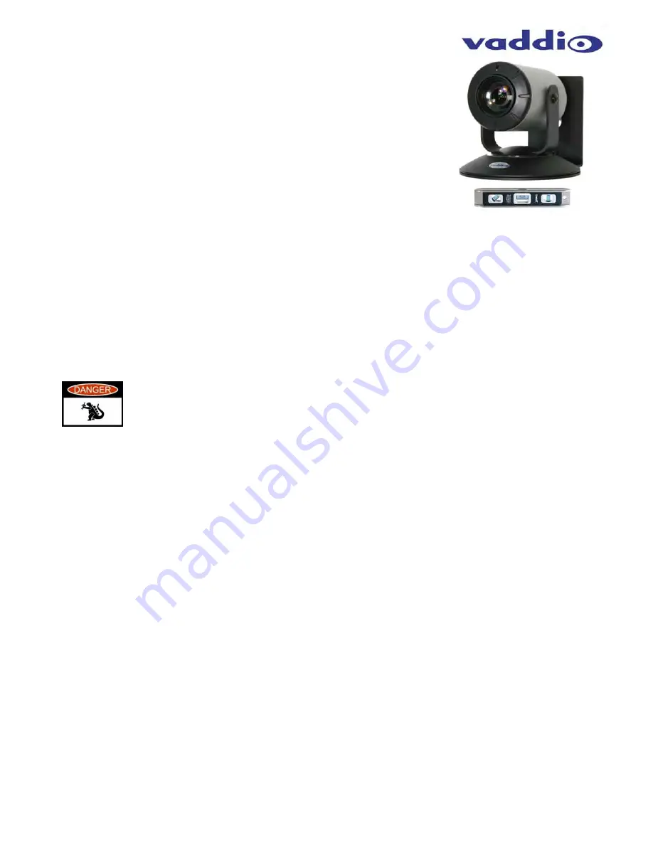 VADDIO ZoomShot 999-6920-000 Installation And User Manual Download Page 8