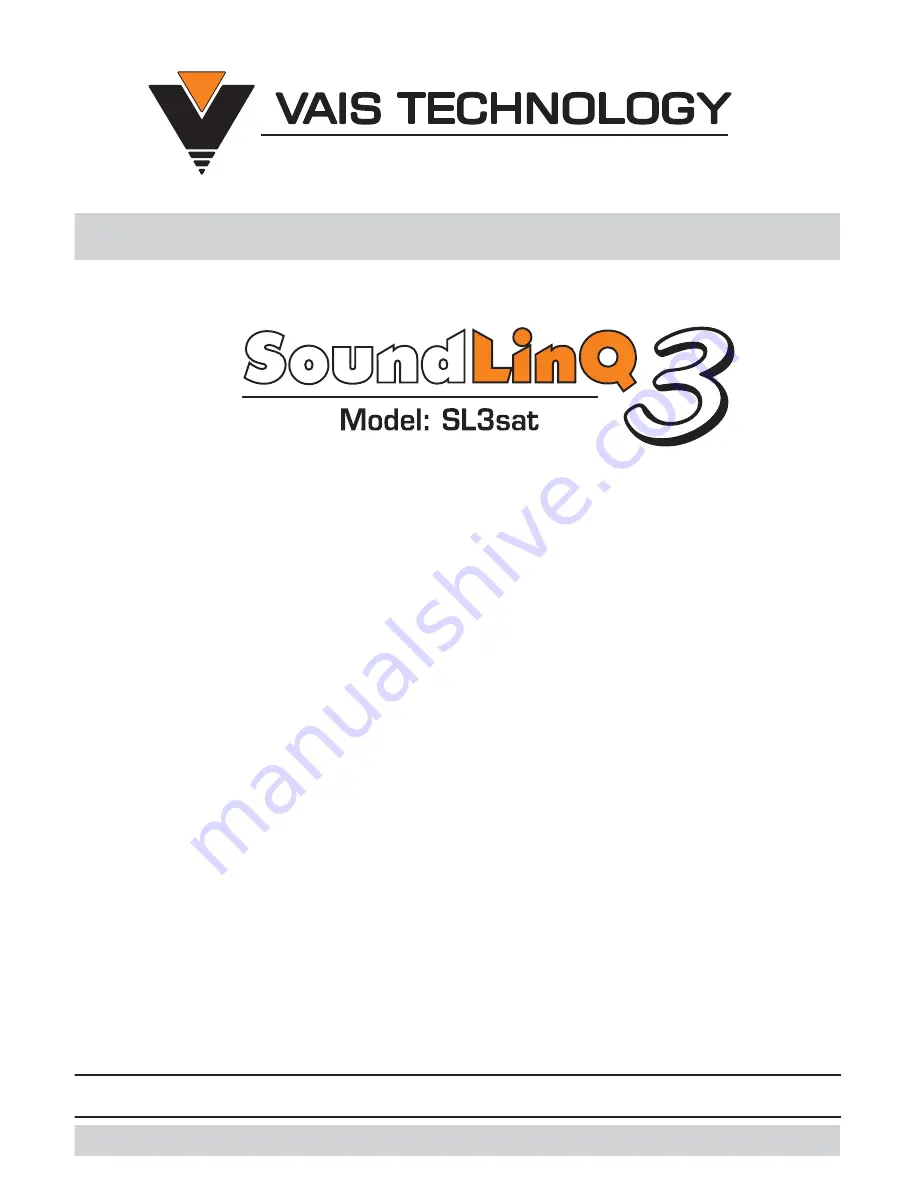 Vais Technology SoundLinQ3 SL3sat Owner'S Manual Download Page 1