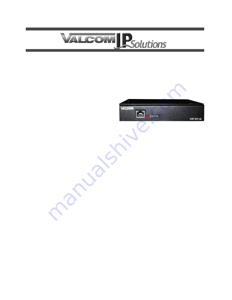 Valcom VIP-811A Скачать руководство пользователя страница 1