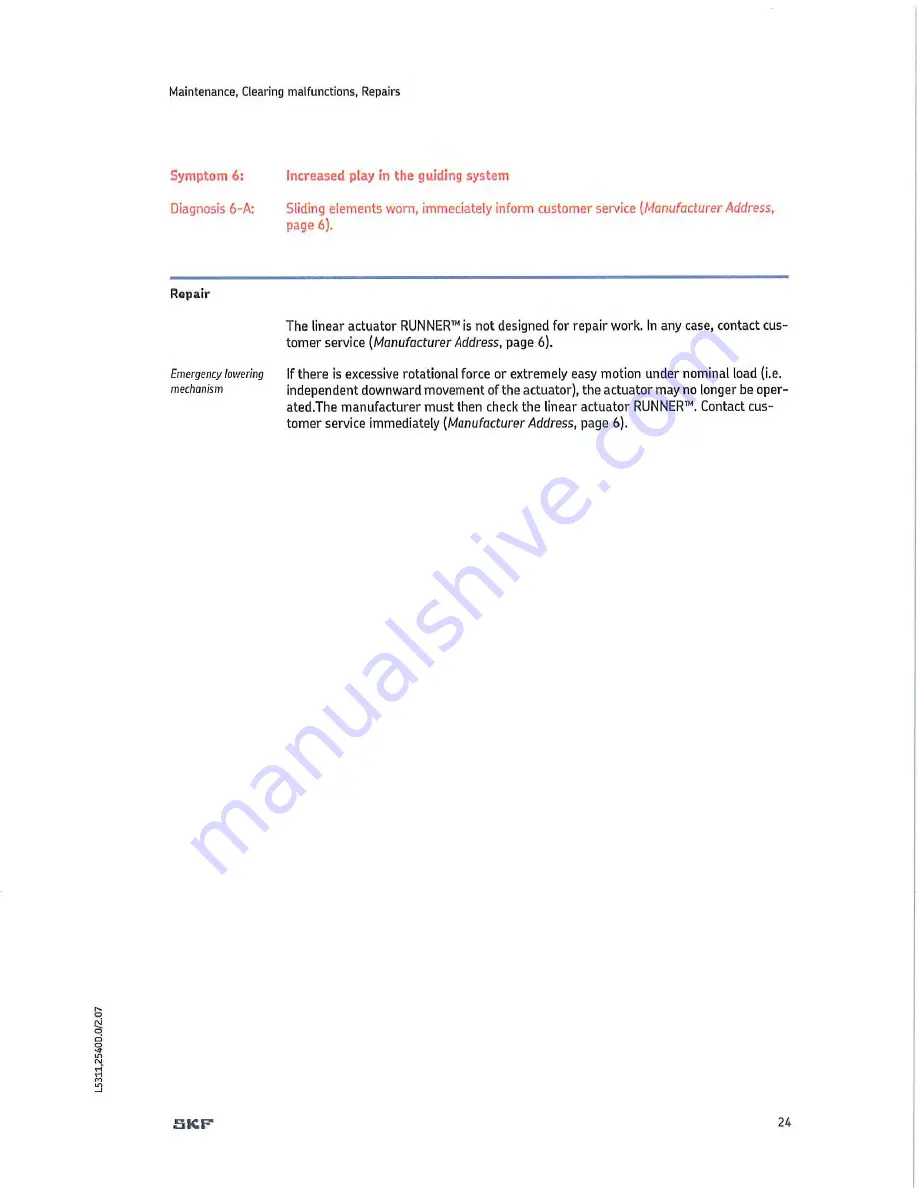 Vancare VERA-LIFT II B350 Maintenance Manual Download Page 56